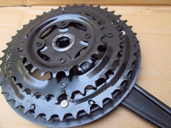 Mountain Bike Chainwheel and Crankset 28/38/48t with Plastic Coated Crank