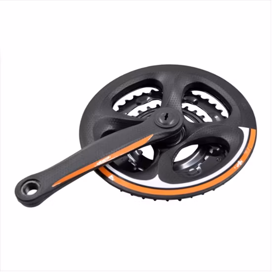 Mountain Bike Chainwheel and Crankset 28/38/48t with Plastic Coated Crank