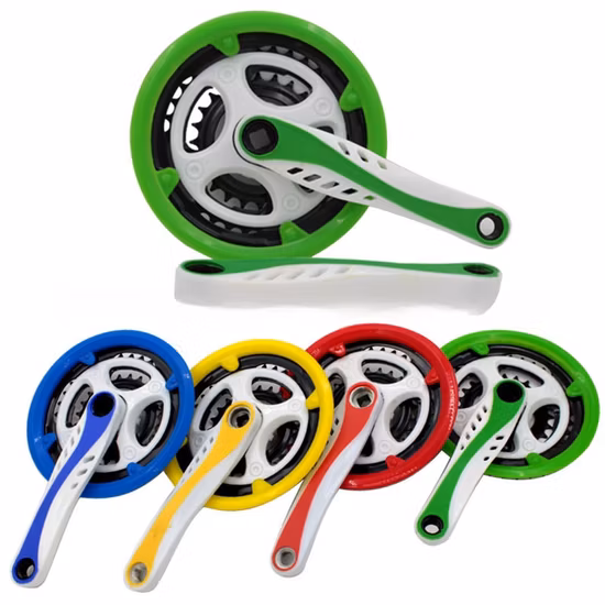 Mountain Bike Chainwheel and Crankset 28/38/48t with Plastic Coated Crank